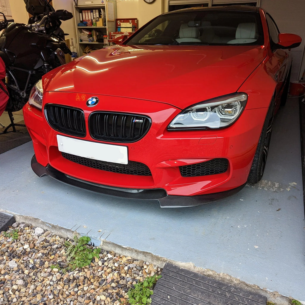 V Style Carbon Fiber Front Bumper Lip - BMW F12 F13 F06 M6 & 6 Series M Sport