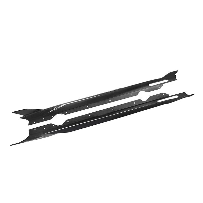 Sq Style Dry Carbon Fiber Side Skirt Extension - BMW G22 G23 4 Series 2 doors