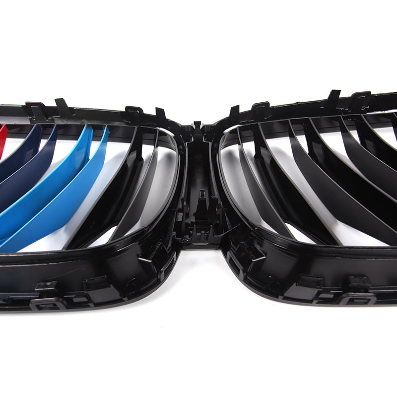 Dual Slat Grille Abs Gloss Black With M Stripes - BMW G05 F95
